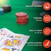 Feltectors Felt Card Game Table Cover for Playing Cards Poker, Mahjong, Domino, Bridge and Board Game, Elastic Fitted Tablecloth for 58 to 64 Inch Round Tables- Green view 2