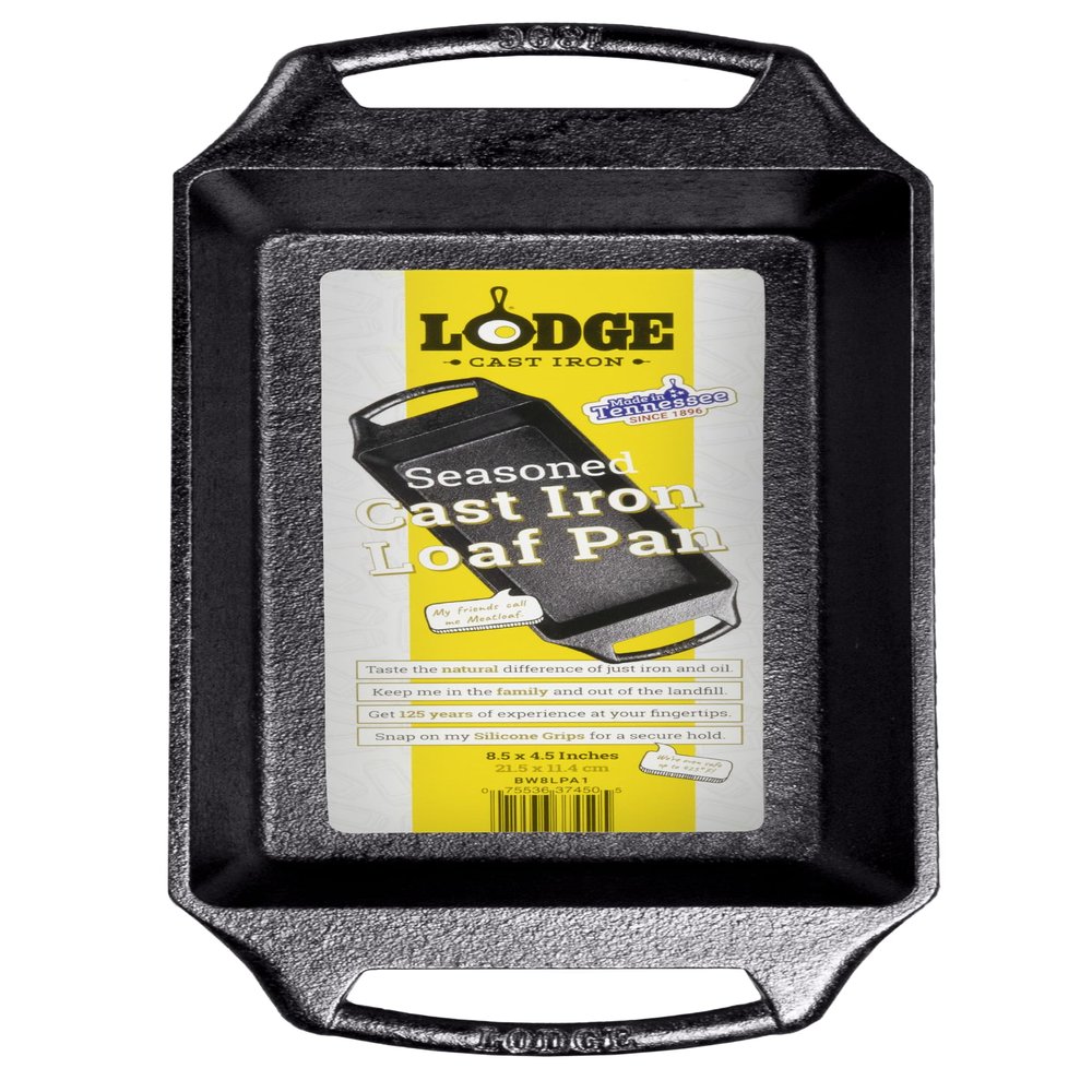 Lodge Seasoned Cast Iron Loaf Pan 8.5 Inches - Pre-Seasoned Rectangular Cast Iron Bakeware- Even Browning Bread Pan with Easy-Release Finish - PFAS-Free Non-Toxic Cookware