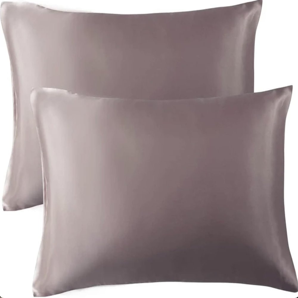 Satin Pillowcase for Hair and Skin Silk Pillow Case 2 Pack, Standard, Queen, and King Size, Slip Cooling Set of 2 with Envelope Enclosure