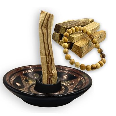 Llama 51 - Energy Box: Palo Santo Incense Gift Set with 5 Palo Santo Sticks & Ceramic Holder, Spiritual Cleansing Kit for Energy Healing, Meditation & Relaxation, Handmade in Peru