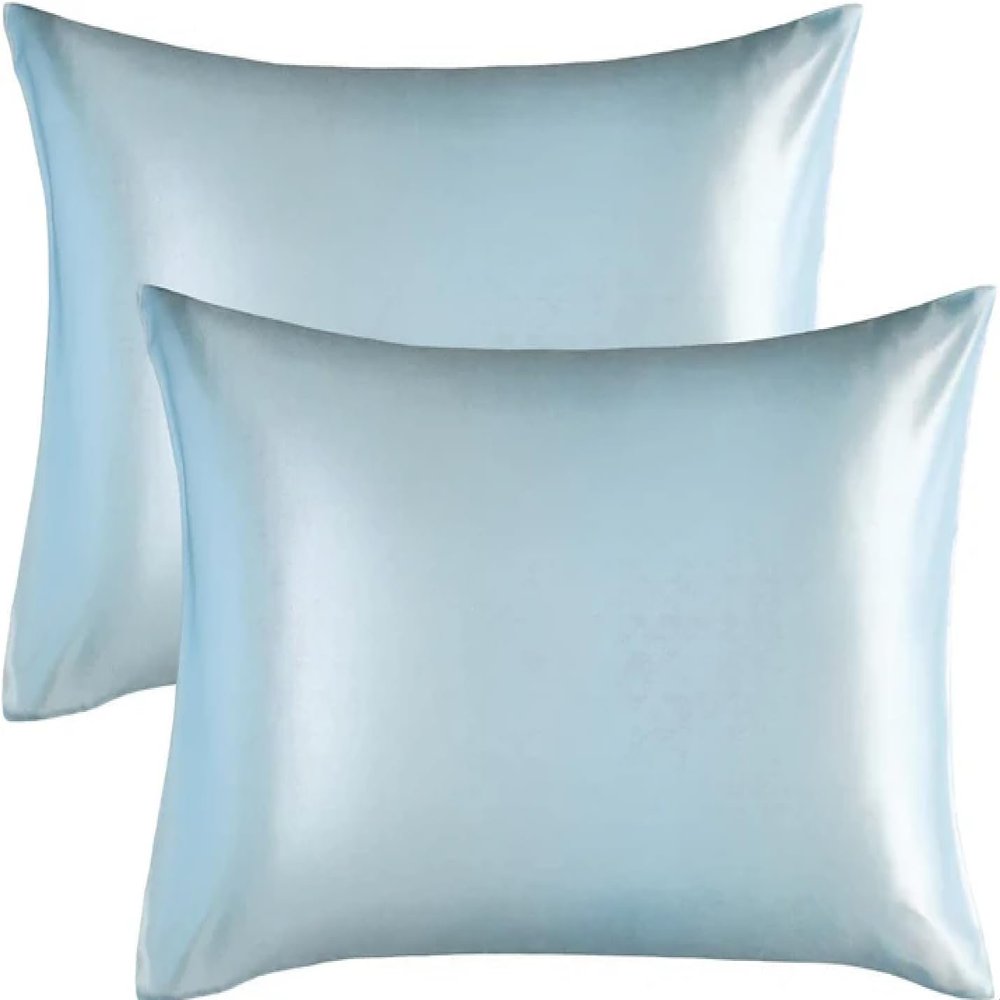 Satin Pillowcase for Hair and Skin Silk Pillow Case 2 Pack, Standard, Queen, and King Size, Slip Cooling Set of 2 with Envelope Enclosure
