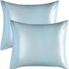 Satin Pillowcase for Hair and Skin Silk Pillow Case 2 Pack, Standard, Queen, and King Size, Slip Cooling Set of 2 with Envelope Enclosure view 1