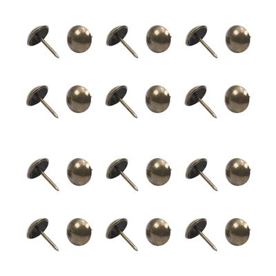 Juvielich 80pcs Upholstery Nails Tacks 0.47"x0.67"(DxH) Iron Vintage Style Metal Round Thumb Push Pins for Furniture Decoration Chair Hardware Sofa Green Bronze