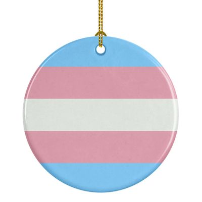 Caroline's Treasures Transgender Pride Ceramic Ornament Christmas Tree Hanging Decorations for Home Christmas Holiday, Party, Gift, 3 in, Multicolor
