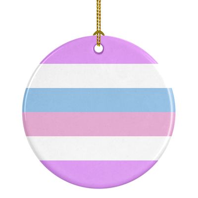 Caroline's Treasures Bigender Pride Ceramic Ornament Christmas Tree Hanging Decorations for Home Christmas Holiday, Party, Gift, 3 in, Multicolor