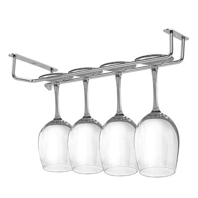 11in Wine Glass Rack - Under Cabinet Stemware Rack, Glasses Storage Hanger, 304 Stainless Steel Organizer for Bar Kitchen (2 Pack)
