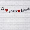 Black 18 Years Loved Paper Sign for unisex Adult's 18th Birthday Party Supplies, 18th Wedding Anniversary PartyPhoto Props. view 2