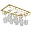 Wine Glass Holder Under Cabinet - Hanging Stemware Holder, Wine Glasses Storage Hanger Metal Organizer for Cabinet Kitchen Bar (4 Rows) view 1