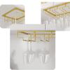 Wine Glass Holder Under Cabinet - Hanging Stemware Holder, Wine Glasses Storage Hanger Metal Organizer for Cabinet Kitchen Bar (4 Rows) view 4