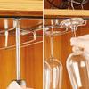 Hanging Wine Glass Holder Rack with 4 Rows, Stainless Steel Wine Glass Rack Under Cabinet, Glasses Storage Hanger Organizer for Home Kitchen Dcor view 4