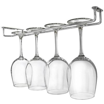 2 Pack Wine Glass Rack Wall Mounted - Under Cabinet Stemware Wine, Glasses Storage Hanger, Iron Organizer for Bar Kitchen 15.7 Inch
