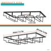 15.7 Inch Wine Glass Holder - Stemware Rack Under Cabinet, Holds to 8-12 Glasses, Metal Wine Glass Holder, Glasses Storage Hanger Organizer for Bar Kitchen(4 Rows Black) view 2