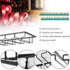 15.7 Inch Wine Glass Holder - Stemware Rack Under Cabinet, Holds to 8-12 Glasses, Metal Wine Glass Holder, Glasses Storage Hanger Organizer for Bar Kitchen(4 Rows Black) view 4