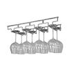17.5 Inch Wine Glass Holder - Under Cabinet Stemware Rack, Holds to 8-12 Glasses, Stainless Steel Wine Glass Holder Storage Hanger Organizer for Cabinet Kitchen Bar (Silver,4 Rows 1 Pack) view 1