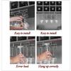 17.5 Inch Wine Glass Holder - Under Cabinet Stemware Rack, Holds to 8-12 Glasses, Stainless Steel Wine Glass Holder Storage Hanger Organizer for Cabinet Kitchen Bar (Silver,4 Rows 1 Pack) view 4