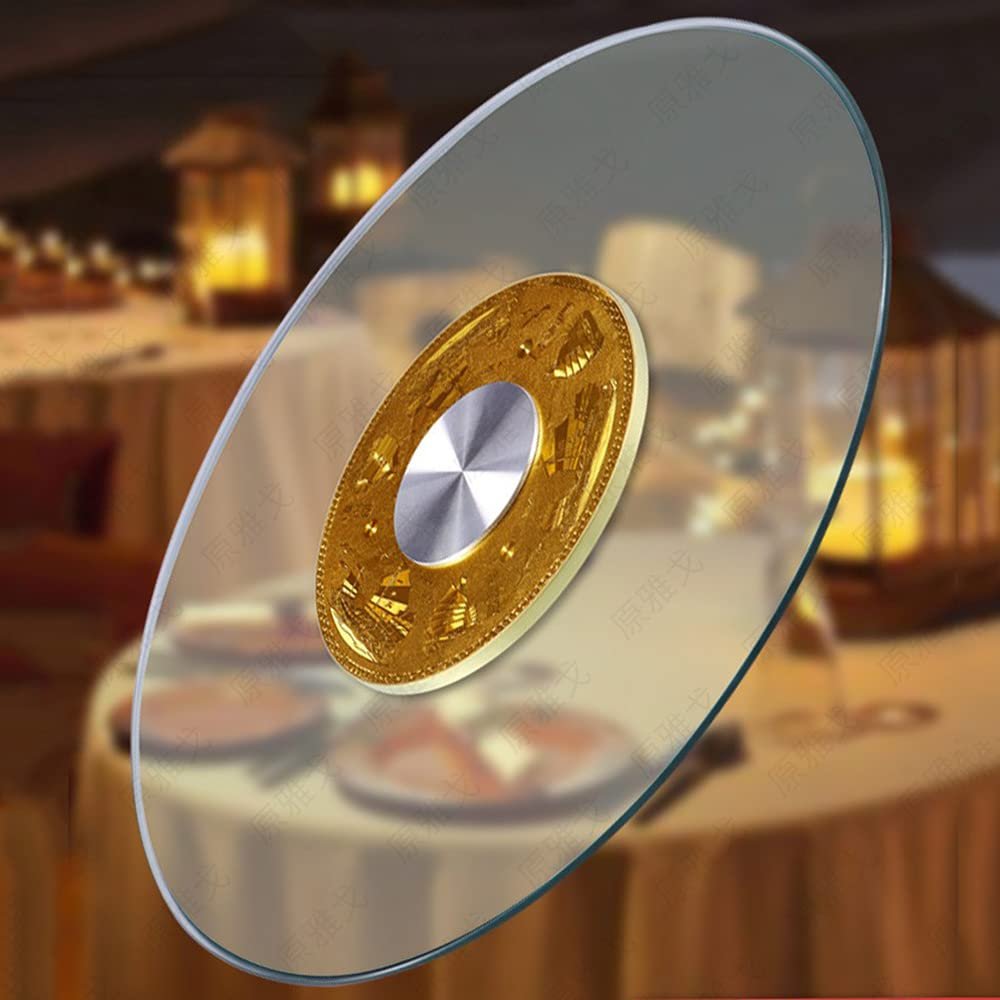 LKP Glass Rotating Tray 20-39inch Lazy Susan Turntable Dining Table Top Serving Tray Tempered Glass Rotating Turntable Kitchen Display Serving Plate