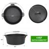 8 Piece Pre-Seasoned Dutch Oven Cooking Set Cast Iron Camping Kitchen Cookware Bakeware Skillets & Square Grill Pan w/Vintage Carrying Wood Box for Ourdoor Home BBQ Baking view 2
