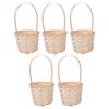 Hemoton 5pcs Mini Woven Baskets with Handles Bamboo Picnic Basket Food Storage Basket Farmhouse Decor for Wedding Party Favors Crafts view 1