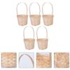 Hemoton 5pcs Mini Woven Baskets with Handles Bamboo Picnic Basket Food Storage Basket Farmhouse Decor for Wedding Party Favors Crafts view 3