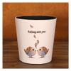 Garbage Bin for Kitchen Simple Leather Trash Can Round Large Trash Can Home Cute Living Room Bedroom Office Uncovered Paper Basket Kitchen Bathroom Garbage storage bucket Wastebasket Recycling Bin view 1
