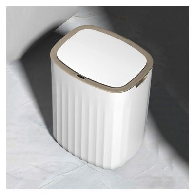Garbage Bin for Kitchen 3.1 Gallon Household Trash Can with Lid Simple Automatic Touchless Trash Can Oval Induction Garbage Can for Kitchen Bedroom Living Room Office Garbage storage bucket Wastebaske