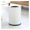 Garbage Bin for Kitchen Metal Trash Can Opening Round Household Living Room High-end Paper Basket Trash Basket Simple Office Bedroom Hotel Trash Can White Garbage storage bucket Wastebasket Recycling view 1