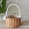 Babody Woven Willow Basket, Wedding Flower Girl Baskets with Handles Round Picnic Basket Decorative Flower Basket Easter Eggs Candy Basket with Plastic Insert, Brown, L (210219HT04-C-805-1351492231) view 2