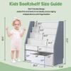 MallBest Solid Wood Toddler Bookshelf with Storage Bins  Montessori-Inspired Front-Facing Book Rack for Kids, Ages 1-5, Easy Assembly, Grey view 2