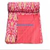 The Harry Creations 100% Cotton Bedspread Indian Quilt Bohemian Cover Bedding Crafted Bed Cover Art Bed Handmade Kantha Blanket Ethnic Ikat Print Quilt (Pink, King 90"x108" with Sham Covers) view 4