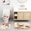 4PCS Mushroom Butterfly Flower Bathroom Shower Curtain Set with Rugs, Toilet Lid Cover and Bath Mat, Moon Stars Shower Curtain with 12 Hooks, Durable Retro Bathroom Decor Set view 2