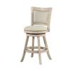 Benjara BM239738 37.5 x 18 x 21.5 in. Curved Back Wooden Swivel Counter Stool with Nailhead Trim, Gray view 1