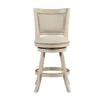 Benjara BM239738 37.5 x 18 x 21.5 in. Curved Back Wooden Swivel Counter Stool with Nailhead Trim, Gray view 4