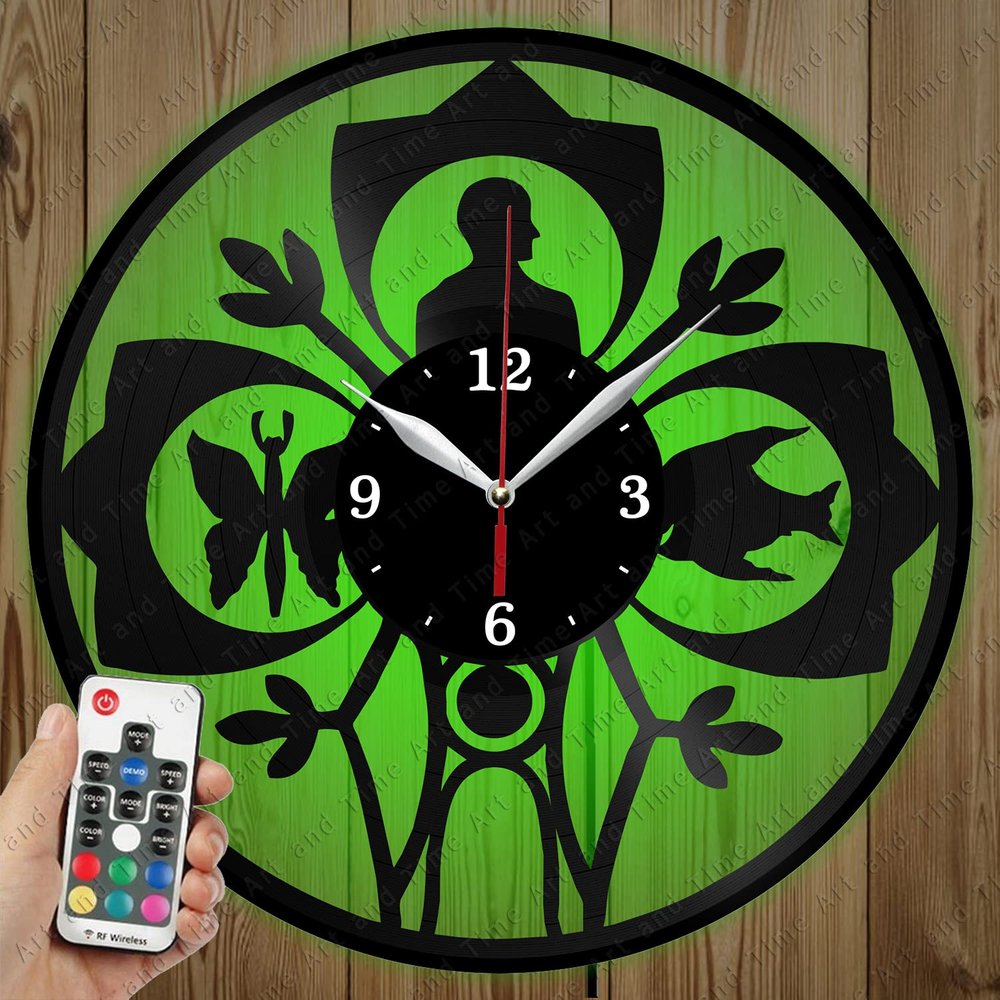 LED Vinyl Clock - Light Vinyl Wall Clock - Biology - Custom Original Gift - Art LED Clock Design - Personalised LED Vinyl Record Wall Clock - Unique LED Light Home Decor