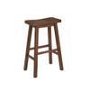 Benjara Saddle Design Wooden Barstool with Grain Details, Brown view 1