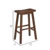 Benjara Saddle Design Wooden Barstool with Grain Details, Brown view 3