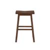 Benjara Saddle Design Wooden Barstool with Grain Details, Brown view 4