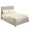 ARlinen RV King Sheet Set 4-Piece 100% Long-Staple Combed Cotton Sheets, Ivory Solid Soft & Silky Sateen Weave, Breathable, Fits 15-Inch Deep Mattress view 2