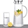 YRHH 1.5 Liter Glass Jug with Lid, Durable Hot and Cold Water Jug, Glass Jug for Water, Iced Tea, Coffee, Milk, Juice view 4