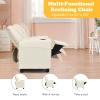 Costzon Kids Recliner Chair with Cup Holder, Toddler Furniture Children Armrest Sofa w/Headrest & Footrest for Girls Boys Baby Bedroom, Kids Room, PU Leather Kids Recliner Couch (Beige) view 4