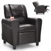 Costzon Kids Recliner Chair with Cup Holder, Toddler Furniture Children Armrest Sofa w/Headrest & Footrest for Girls Boys Baby Bedroom, Kids Room, PU Leather Kids Recliner Couch (Brown) view 1