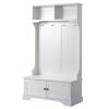 Owl's-Yard 72" TREXM Hall Tree for Entryway with Shoe Storage Bench Shelves Cabinet and 4 Coat Rack Hooks view 1
