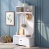 Owl's-Yard 72" TREXM Hall Tree for Entryway with Shoe Storage Bench Shelves Cabinet and 4 Coat Rack Hooks view 4