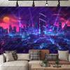 Aidatain Gaming Cityscape Tapestry Punk Neon Streetscape Tapestry Flannel Huge Size 93x71 Inches Tapestry for Bedroom Living Room GTCCAT311 view 4