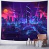 Aidatain Neon City Night View Punk Cityscape Tapestry - Flannel Extra Large 84x90 Inches for Bedroom Living Room GTCCAT319 view 1
