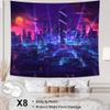 Aidatain Neon City Night View Punk Cityscape Tapestry - Flannel Extra Large 84x90 Inches for Bedroom Living Room GTCCAT319 view 2