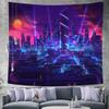 Aidatain Neon City Night View Punk Cityscape Tapestry - Flannel Extra Large 84x90 Inches for Bedroom Living Room GTCCAT319 view 4
