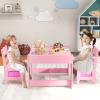Costzon Kids Table and Chair Set, 3 in 1 Wooden Activity Table with Storage Drawer, Detachable Tabletop for Children Drawing Reading Art Craft, Playroom, Nursery, Toddler Table and Chair Set, Pink view 2