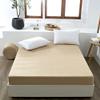 CFYCYHDZHT Breathable Luxury Bed Sets Pure Cotton Solid Color Checkered Fitted Sheet, Waterproof Mattress Cover for Boys and Girls' Bedrooms Brown 180200cm+28cm view 1