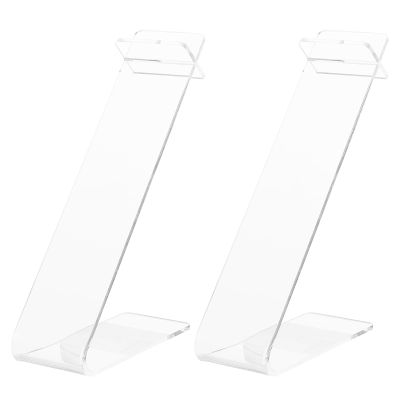 Baluue 2-Pack Clear Acrylic Shoe Display Stand Rack for Sneakers Flats Sandals Retail Store Showcase Organizer 6.69X4.72X1.96In