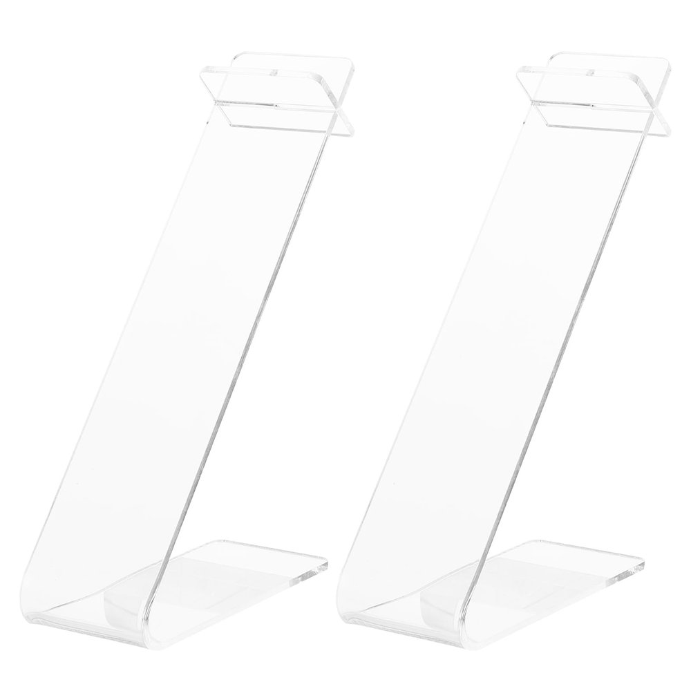Baluue 2-Pack Clear Acrylic Shoe Display Stand Rack for Sneakers Flats Sandals Retail Store Showcase Organizer 6.69X4.72X1.96In